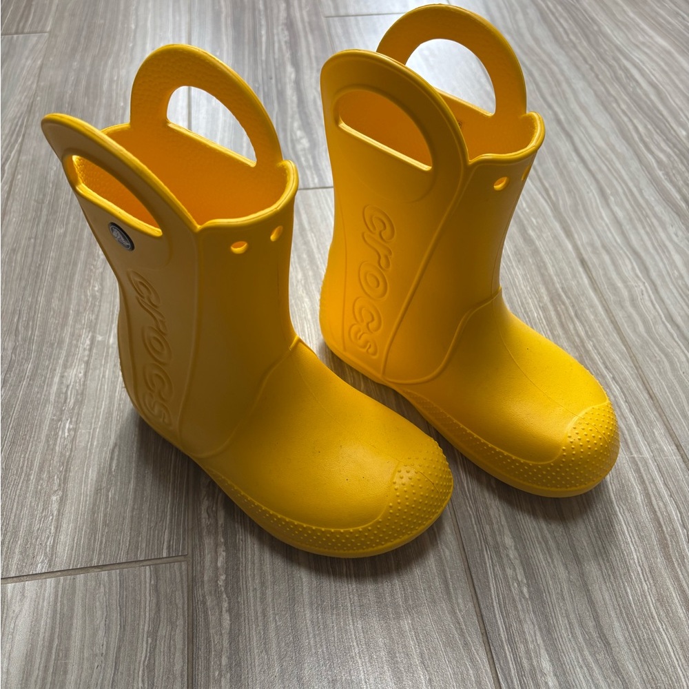 CROCS Kids Bright Yellow Rain Boots